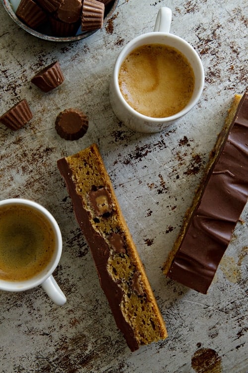 Peanut Butter Cup Cookie Bars Recipe from mybakingaddiction.com