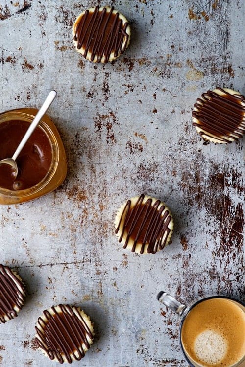 Salted Caramel Cheesecake Recipe Picture on MyBakingAddiction.com