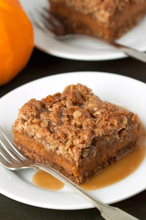Gluten Free Pumpkin Pie Bars on MyBakingAddiction.com