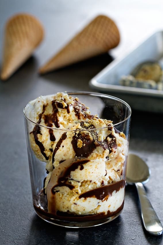 No-Churn S'mores Ice Cream is loaded with chocolate, graham crackers and melty marshmallows. So amazing!