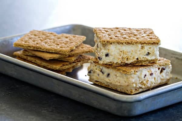 S'mores Ice Cream Sandwiches made with No-Churn S'mores Ice Cream. So irresistible!