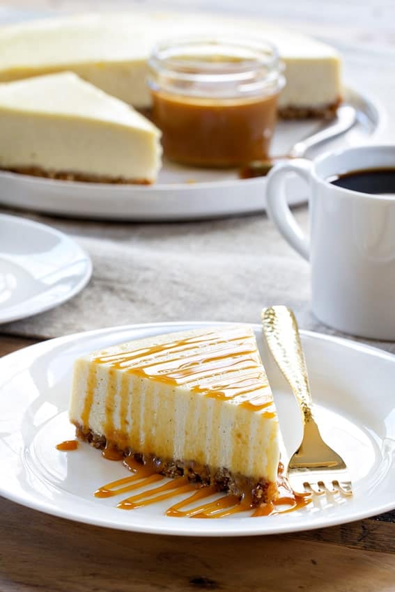 Salted Caramel Cheesecake gets its name from its homemade salted caramel sauce. Utter perfection.