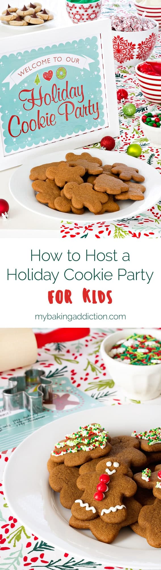 How to host a fun and festive holiday cookie party for kids along with FREE printables from EVITE!
