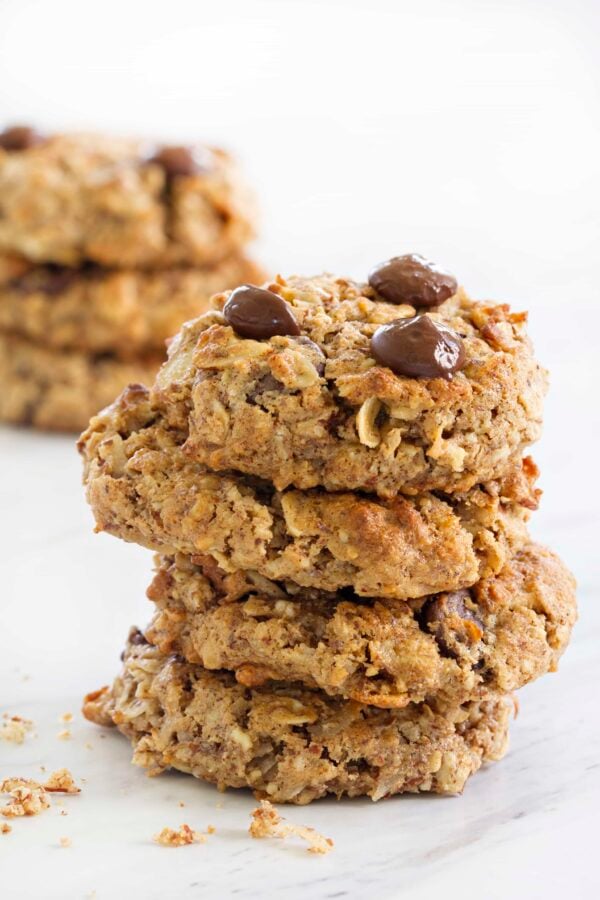 Chocolate Almond Breakfast Cookies have crunchy almonds throughout. Exactly the right texture.