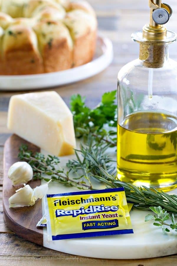 Garlic Parmesan Pull-Apart Bread is great for serving next to turkey and stuffing or spaghetti and meatballs.