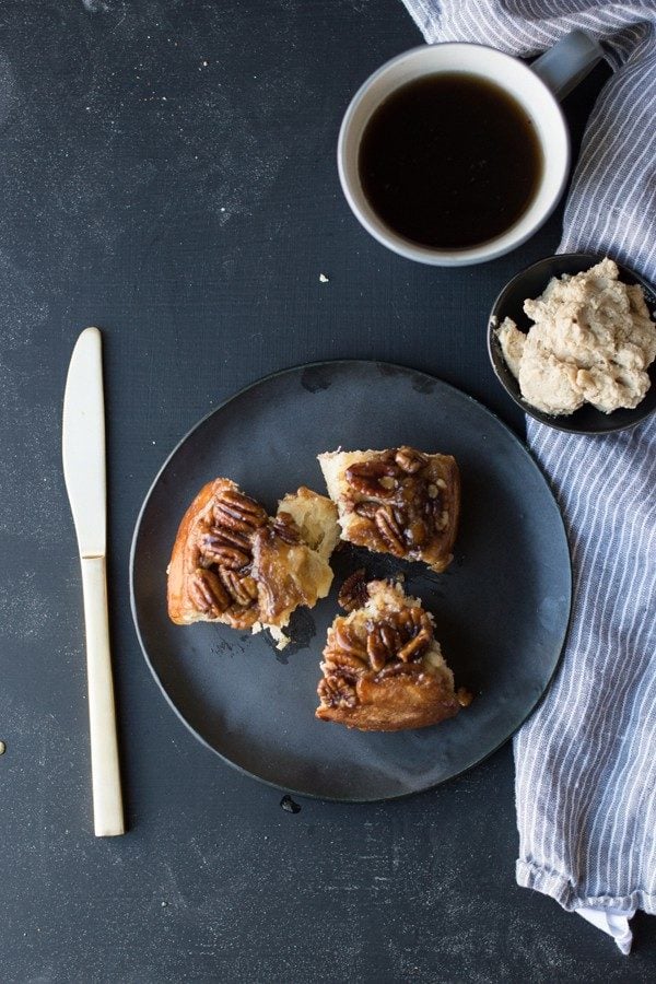 Apple Pecan Sticky Buns are the perfect fall breakfast. Serve them up piping hot with your favorite cup of coffee!