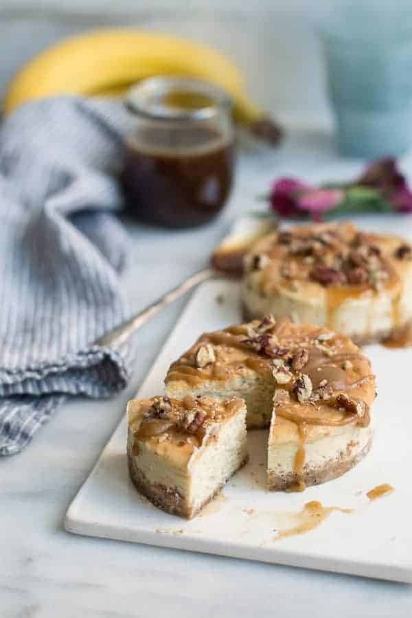 Salted Caramel Banana Cheesecake is a delicious combination of sweet and salty flavors. Perfect for cheesecake lovers.