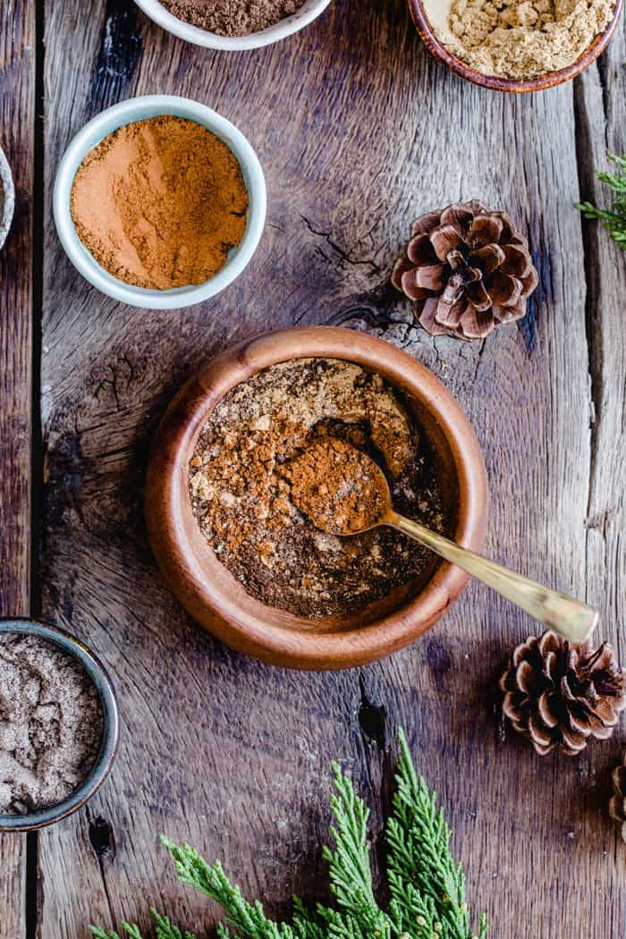 This homemade Chai Spice Blend is the perfect warm and cozy spice mixture for the holiday season. Add a cute tag and twine for the perfect handmade hostess gift!