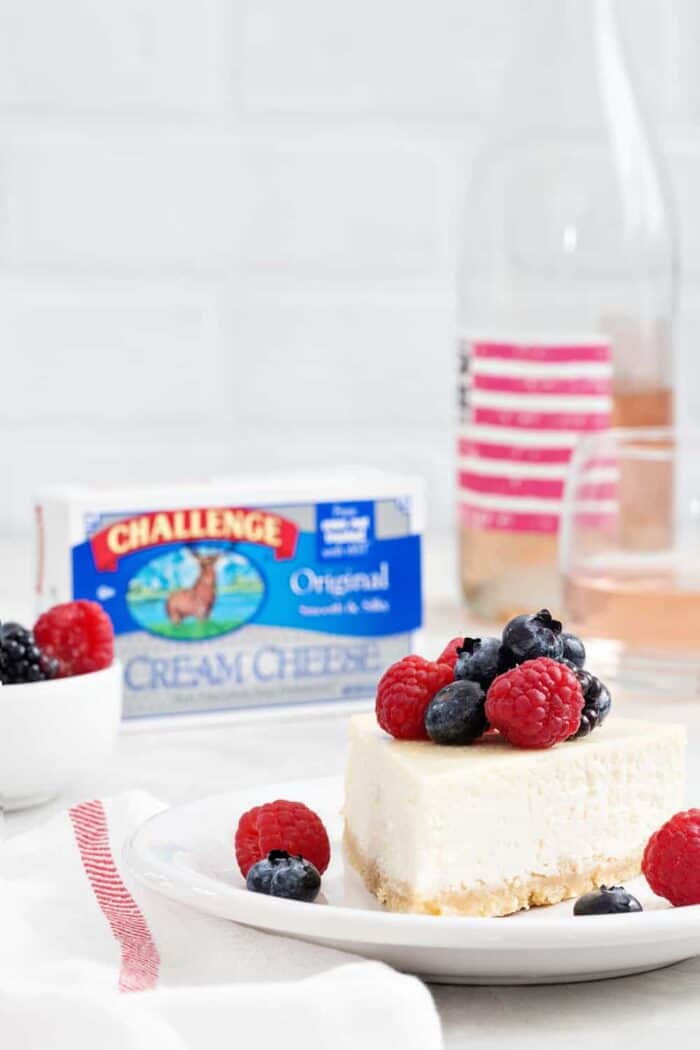 Rosé Cheesecake is rich, creamy, and full of delicious flavors. This is THE cheesecake for the Rosé lover in your life!