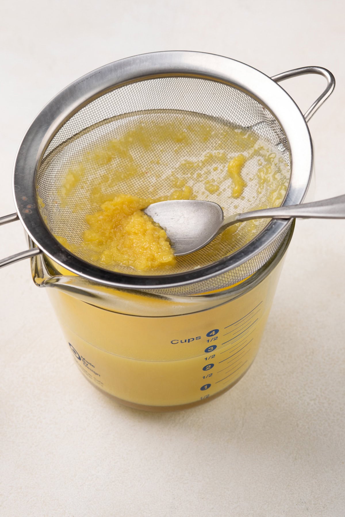 Strained microwave lemon curd.