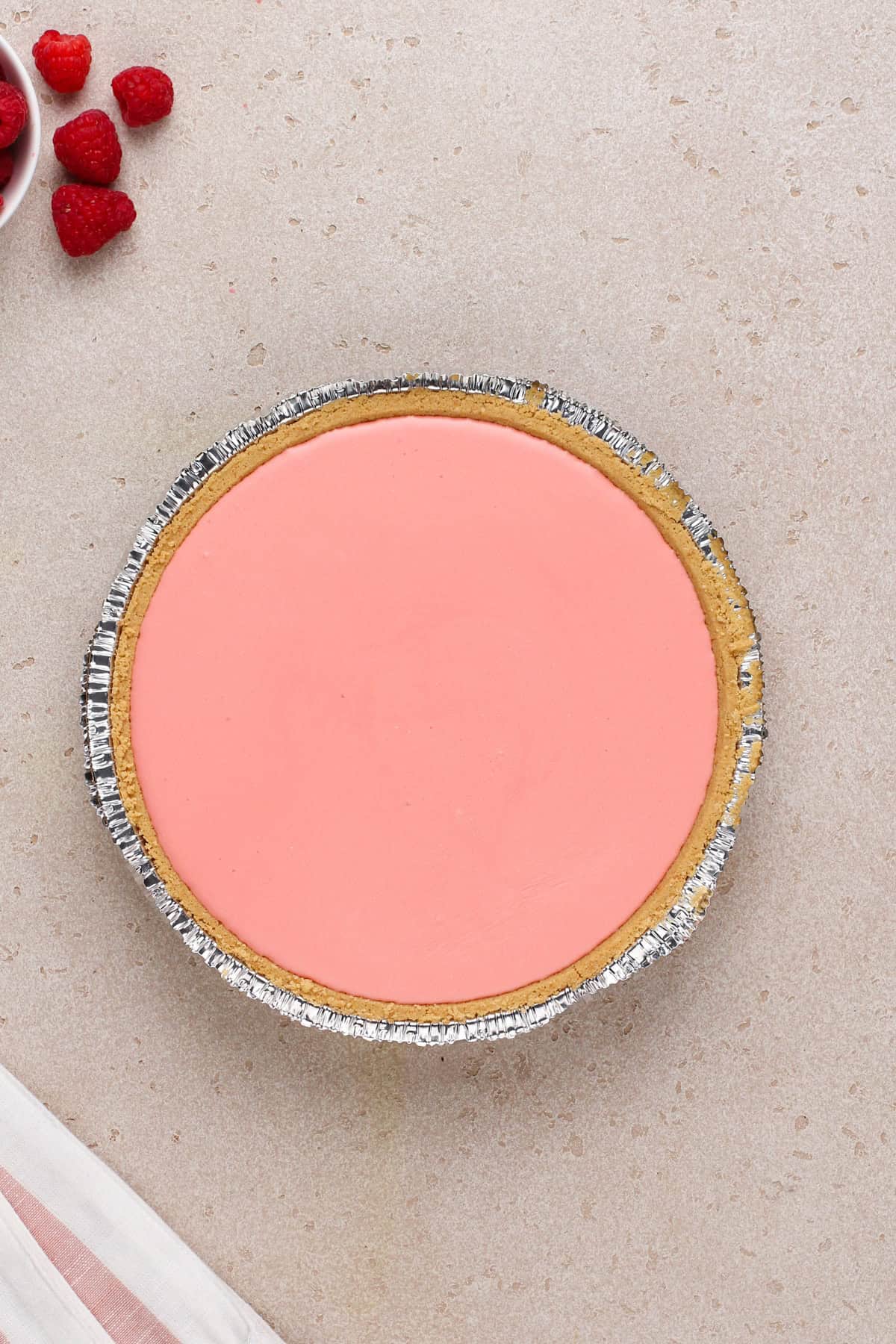 Jello pie filling in a graham cracker crust.