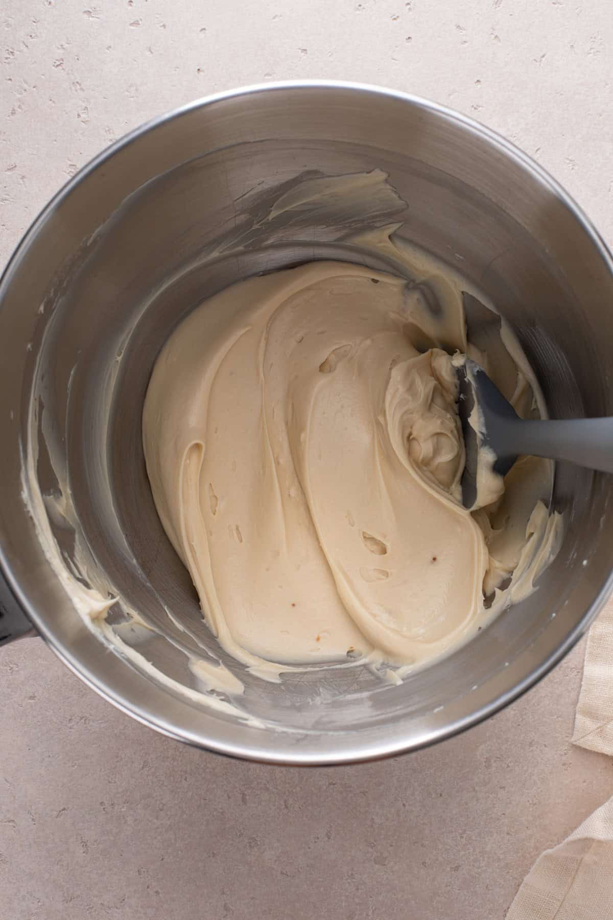 Cream cheese beaten with brown sugar.