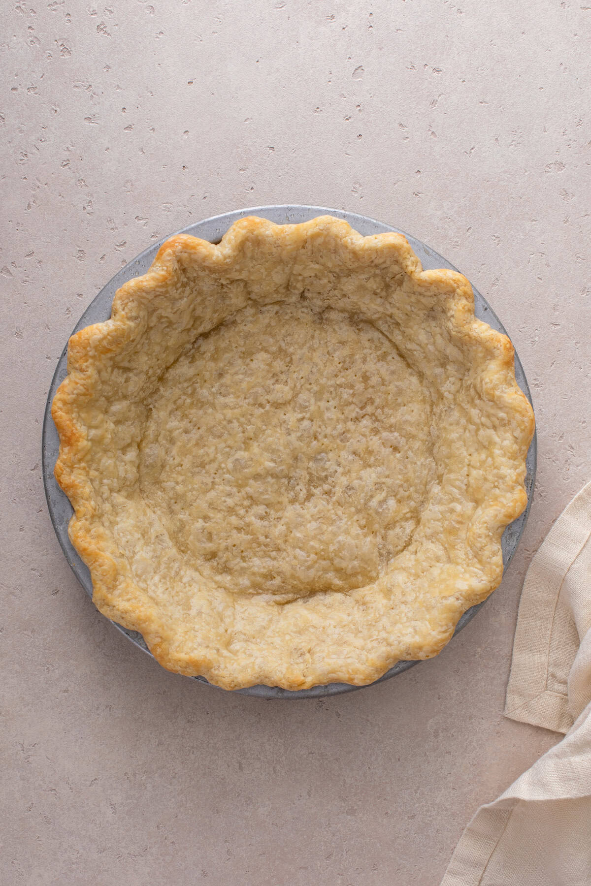 Cooled blind baked pie shell.